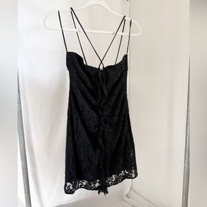 Zara lace ruffle mini dress